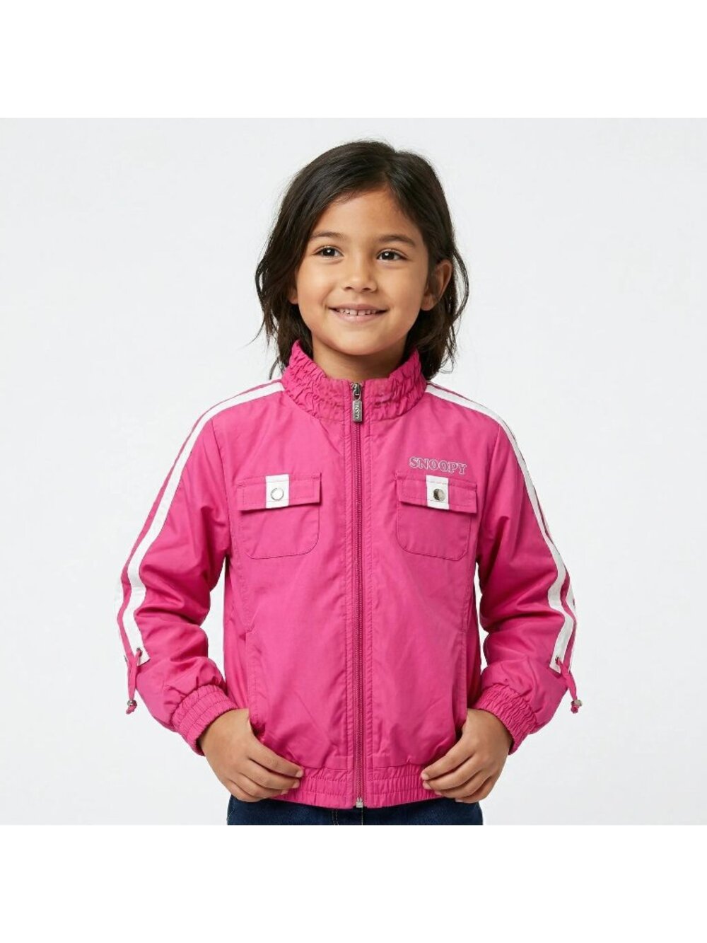 Snoopy‎ Club Kids Girls Hot Pink Track Varsity Jacket Size 120cm/ 7 Years